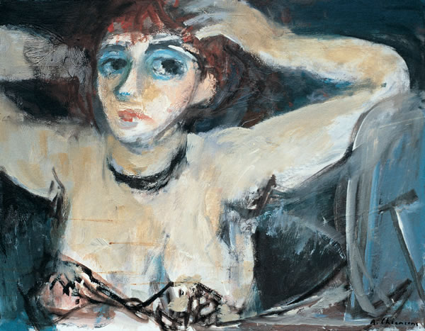 Fanciulla che si specchia, anni ’80, olio su cartone telato, cm 40x50, Napoli, collezione privata
